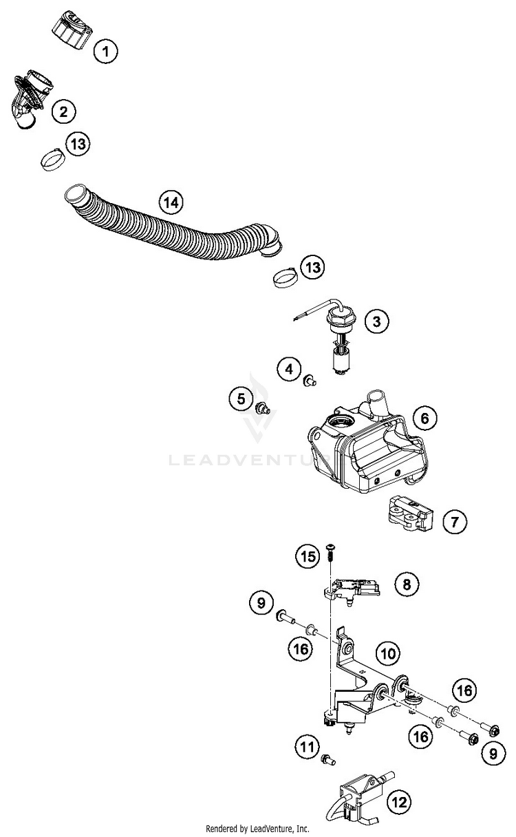 Lubricating System TE 250i ENGINE - 2019 Schematic