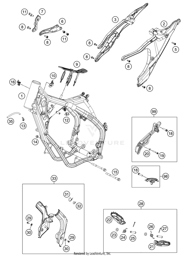 Frame TC 125 CHASSIS - 2021 Schematic