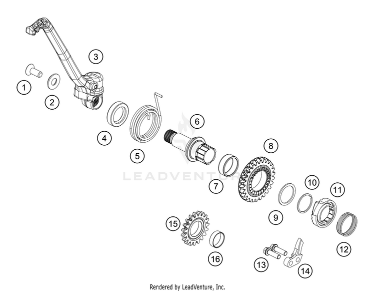 Kick Starter TC 125 Engine - 2021 Schematic