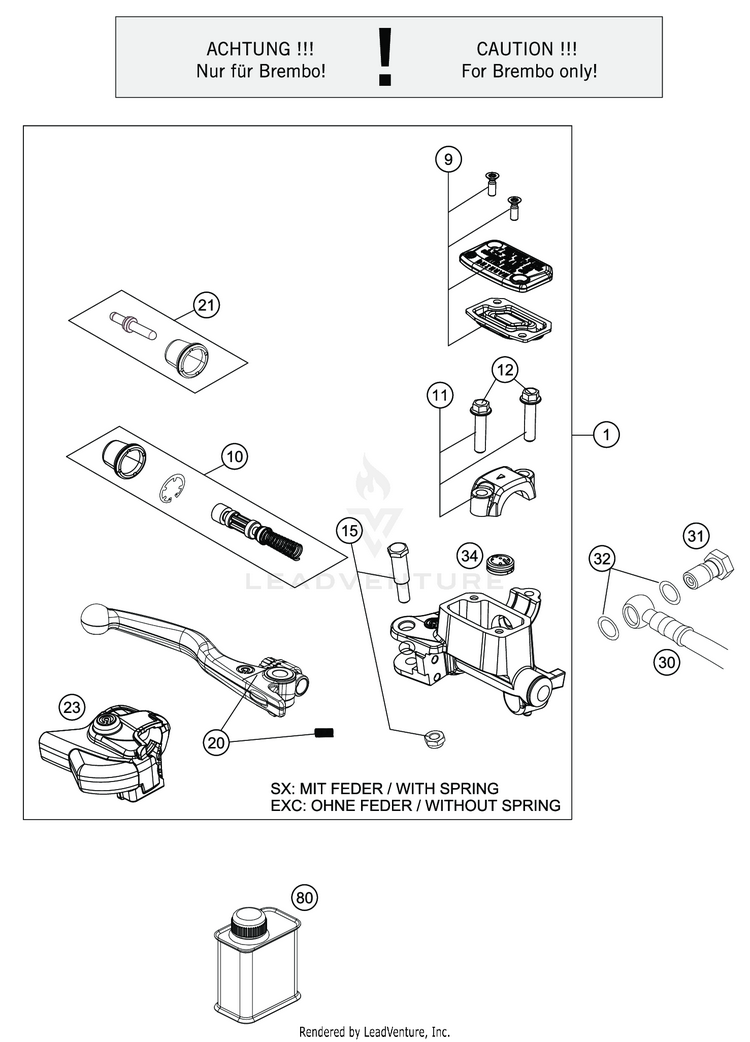 Front Brake Control FC 450 CHASSIS - 2020 Schematic