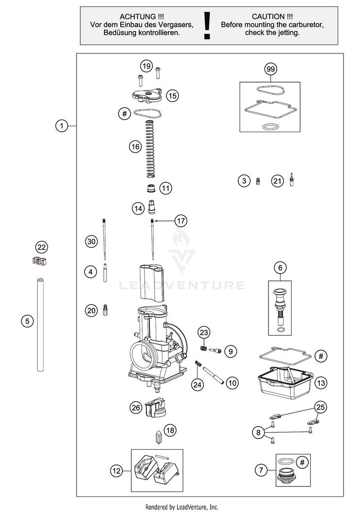 Carburetor TC 125 ENGINE - 2020 Schematic