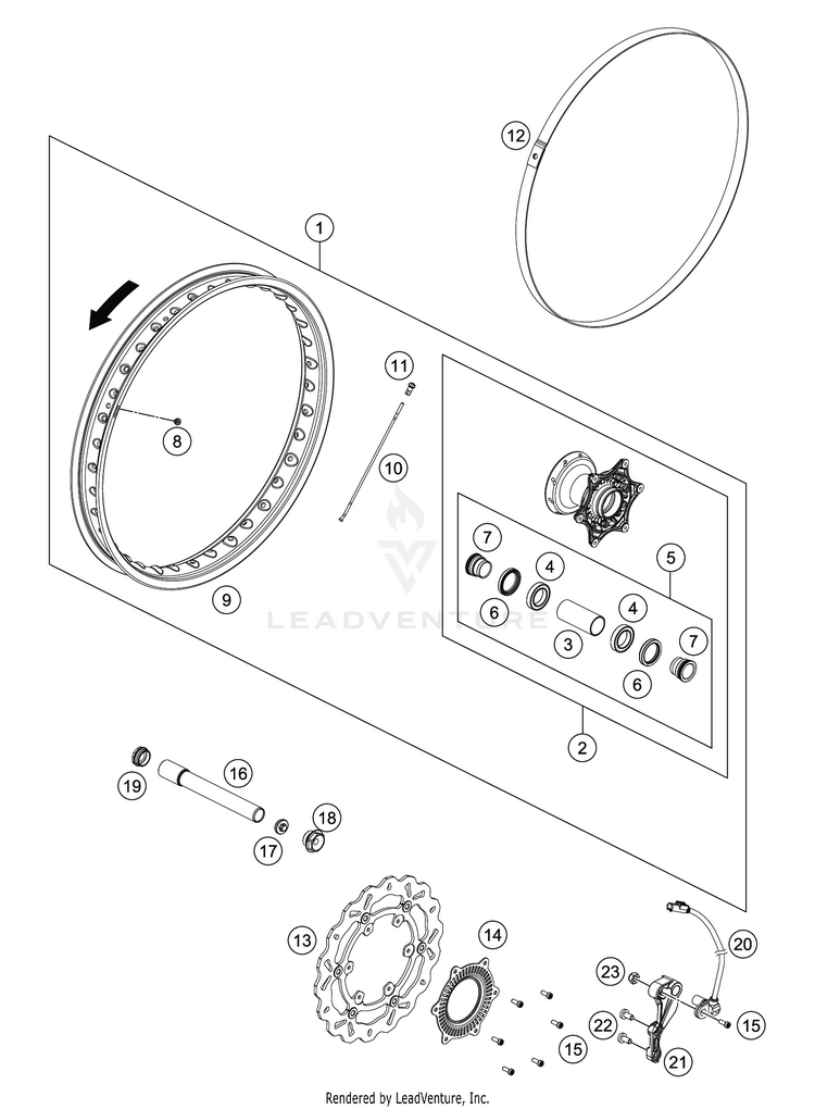 Front Wheel 701 ENDURO CHASSIS - 2019 Schematic
