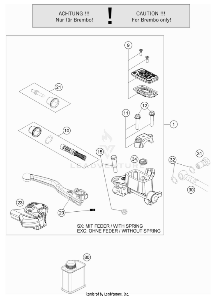 Front Brake Control FX 350 US CHASSIS - 2022 Schematic