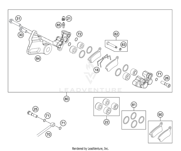 Rear Brake Caliper TC 65 CHASSIS - 2021 Schematic
