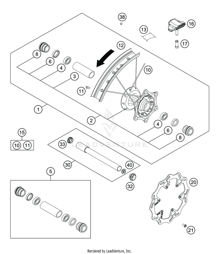 Front Wheel TC 125 CHASSIS - 2020 Schematic