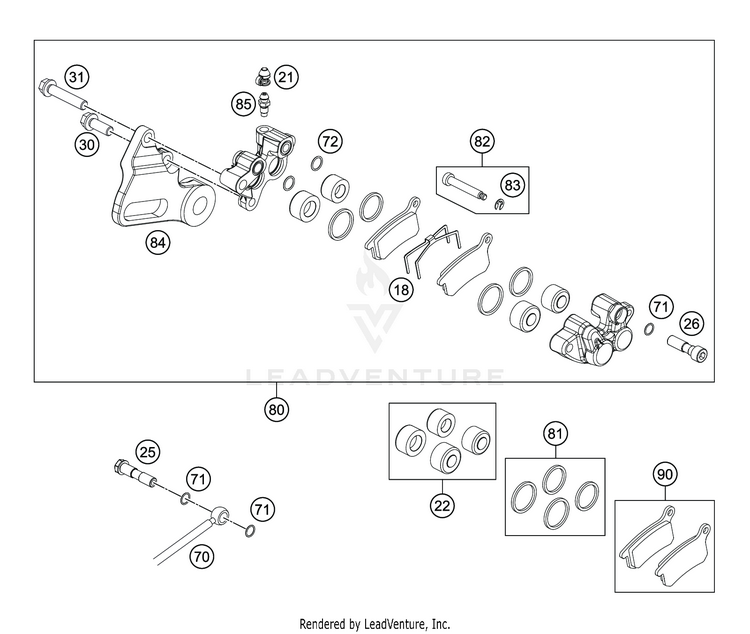 Rear Brake Caliper TC 65 CHASSIS - 2020 Schematic