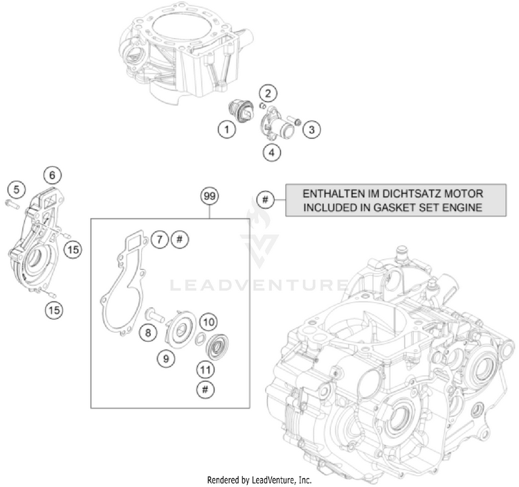 Water Pump 701 FE/FS US ENGINE - 2024 Schematic