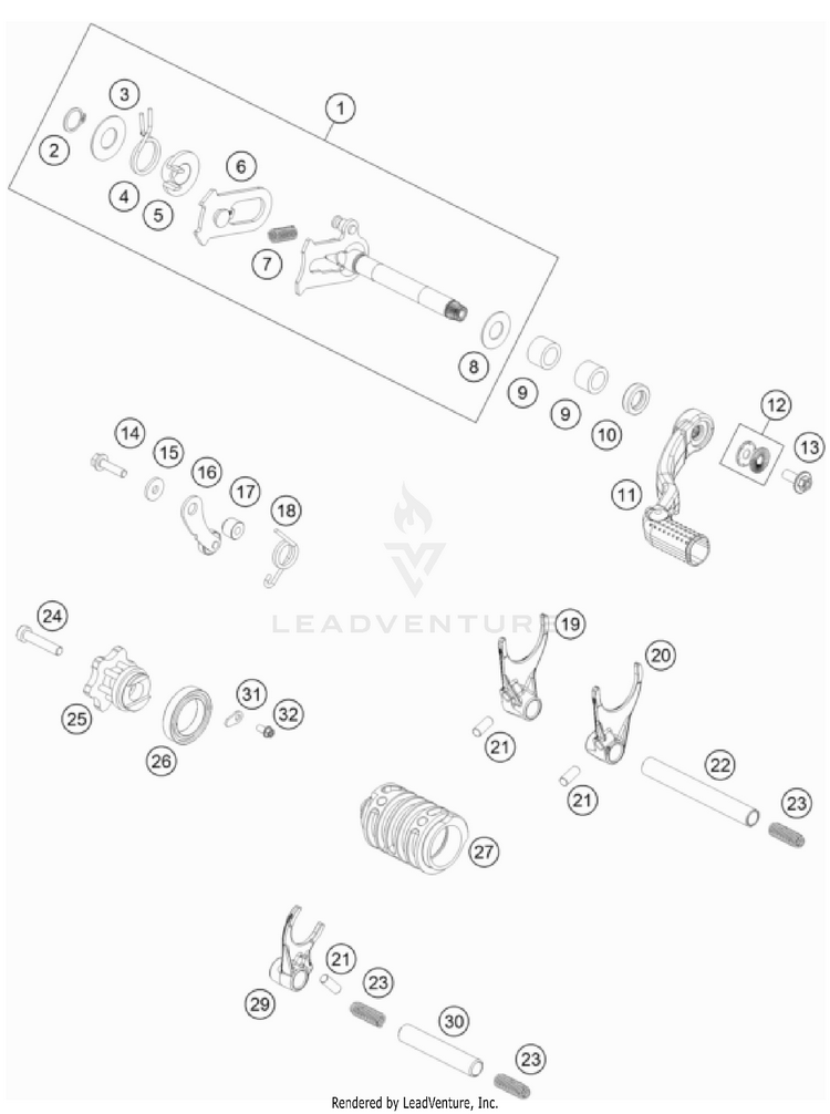 Shifting Mechanism TC 85 ENGINE - 2024 Schematic