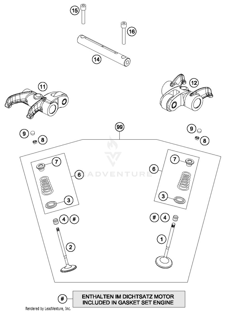 Valve Drive 701 ENDURO ENGINE - 2016 Schematic