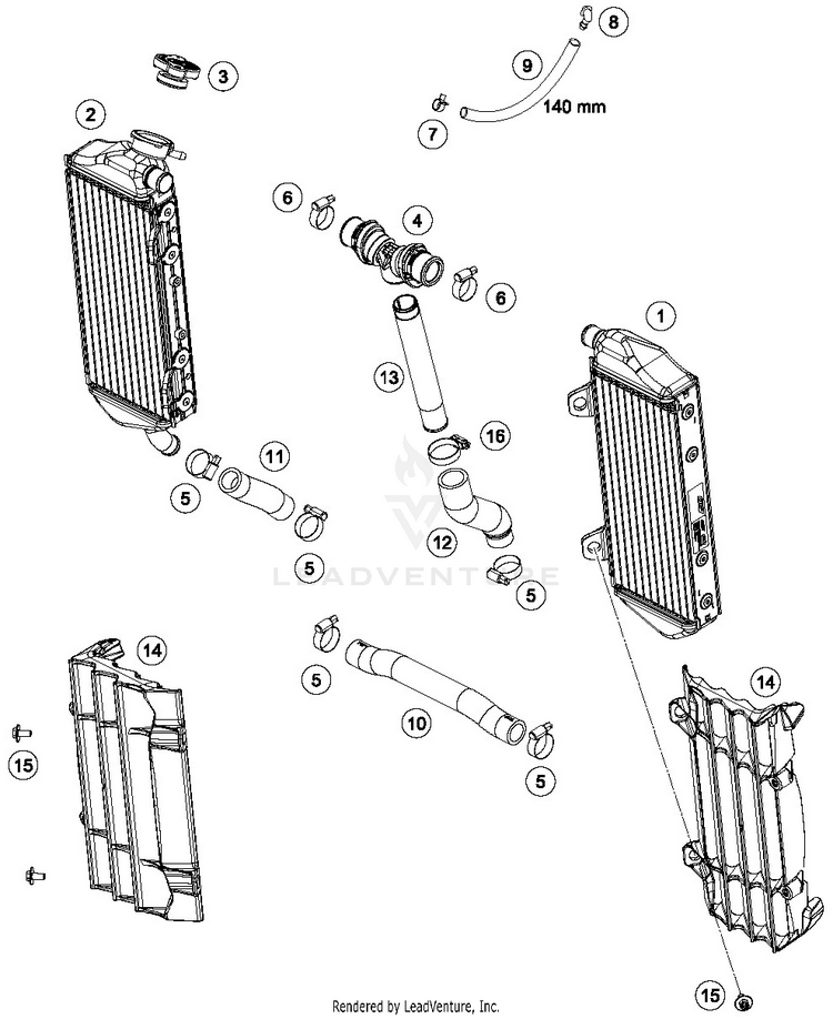 Cooling System TX 300 ENGINE - 2019 Schematic