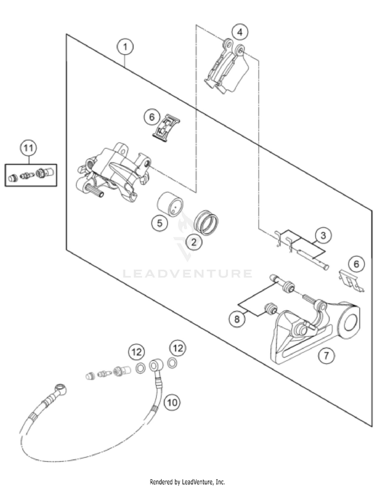 Rear Brake Caliper FC 250 ROCKSTAR EDITION US CHASSIS - 2022 Schematic