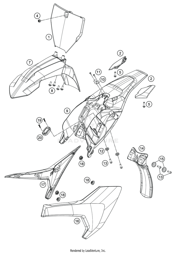 Mask, Fenders TC 50 CHASSIS - 2020 Schematic