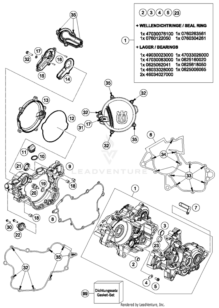 Engine Case TC 85 ENGINE - 2018 Schematic