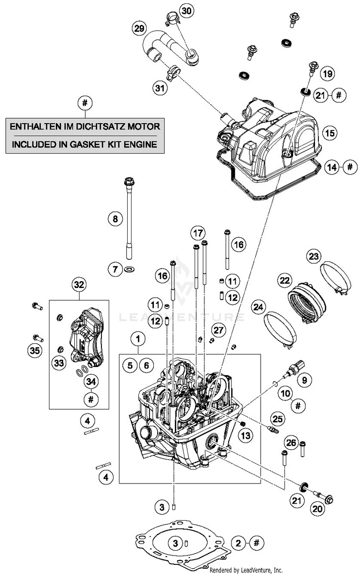 Cylinder Head 701 SUPERMOTO ENGINE - 2018 Schematic