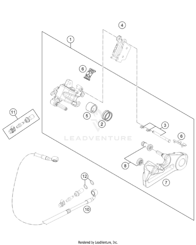 Rear Brake Caliper FC 450 ROCKSTAR EDITION US CHASSIS - 2023 Schematic