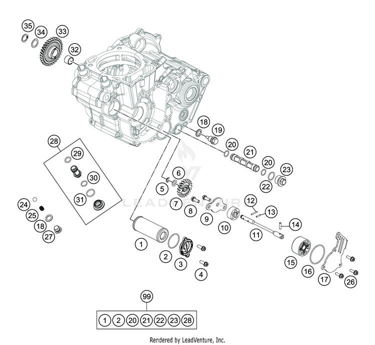 Lubricating System FC 450 ENGINE - 2020 Schematic