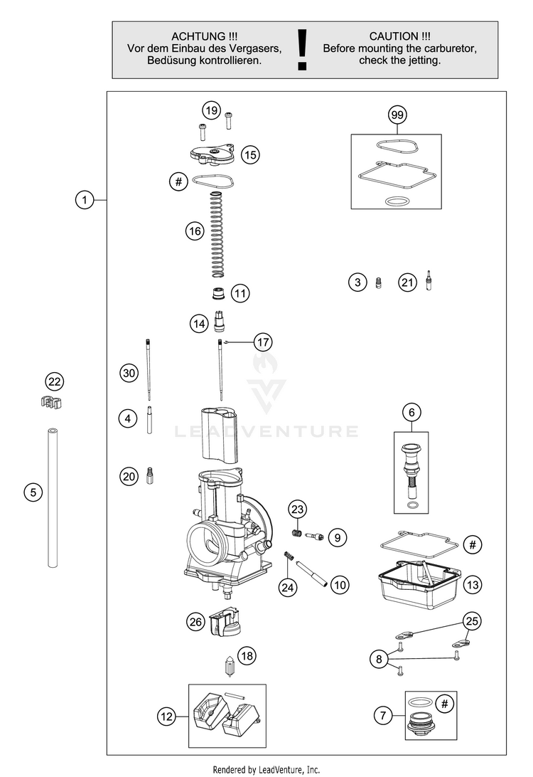 Carburetor TC 125 Engine - 2021 Schematic
