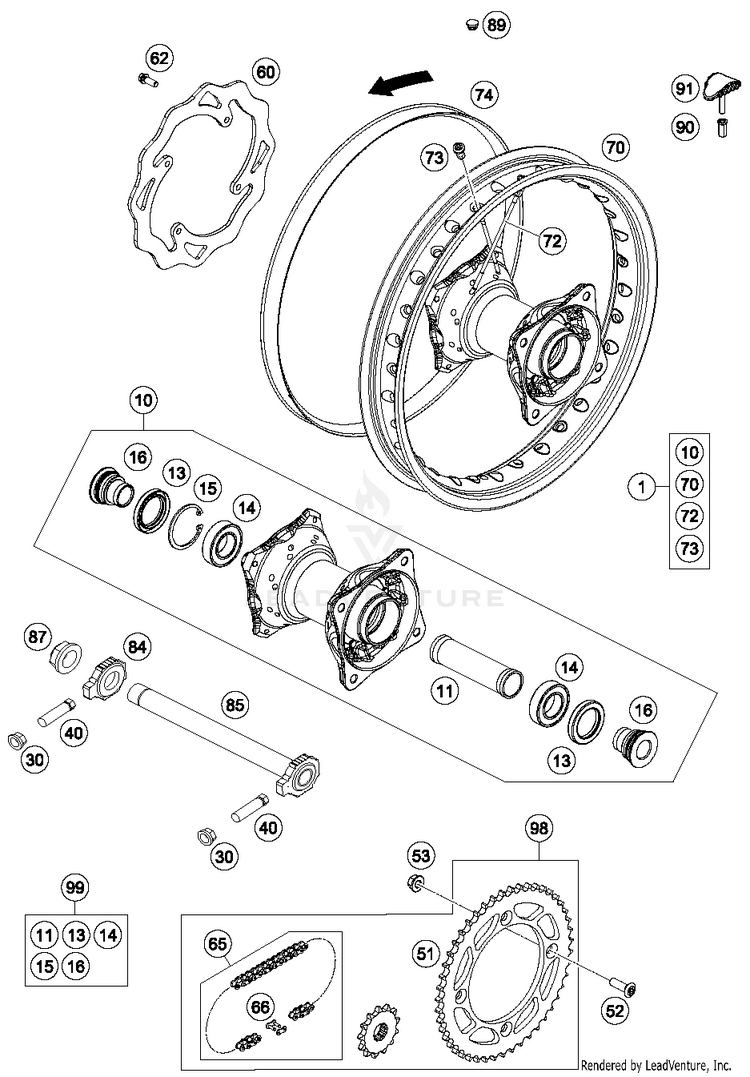 Rear Wheel TC 85 CHASSIS - 2014 Schematic