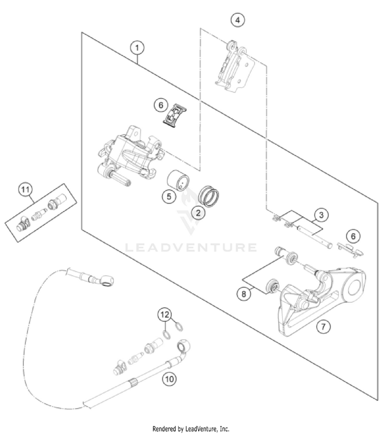 Rear Brake Caliper Schematic