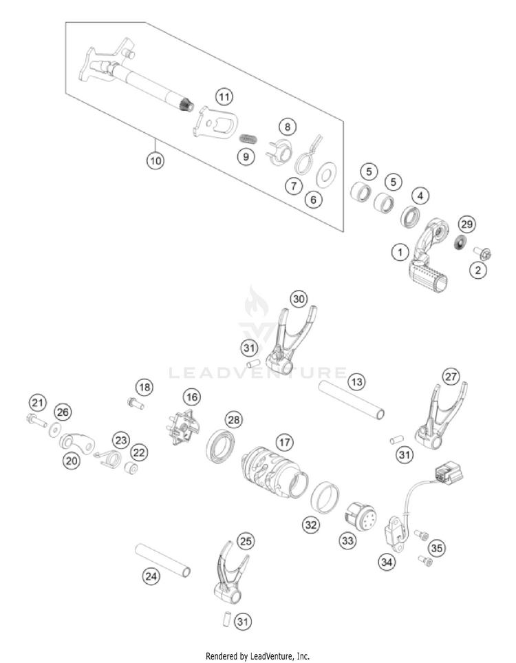 Shifting Mechanism FE 501 USA Engine - 2022 Schematic
