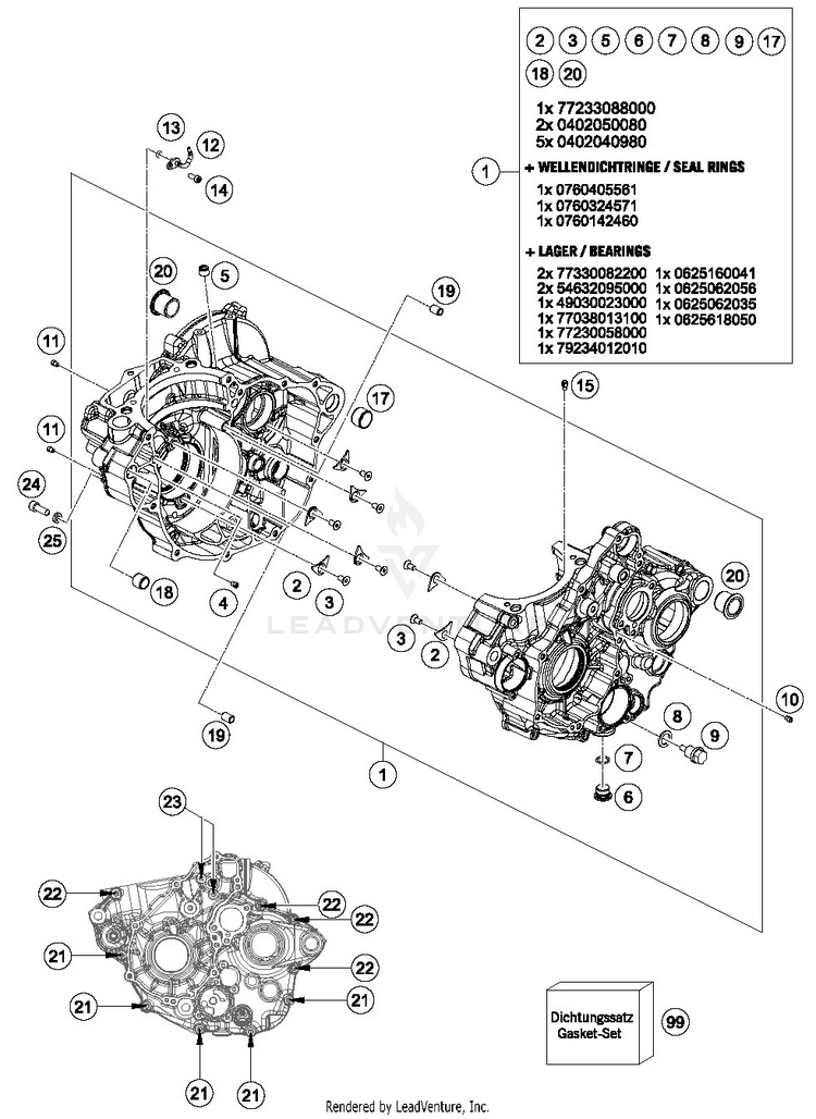 Engine Case FC 250 ENGINE - 2019 Schematic