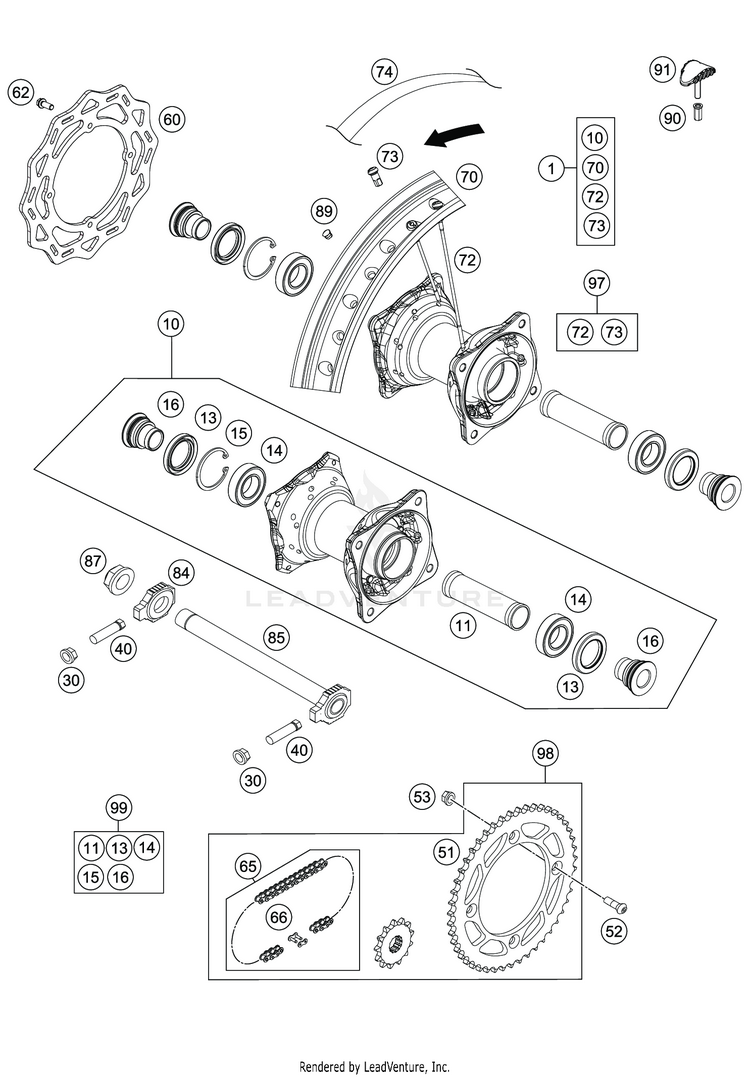 Rear Wheel TC 85 19 16 CHASSIS - 2020 Schematic