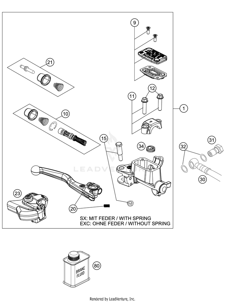 Front Brake Control TC 125 CHASSIS - 2021 Schematic
