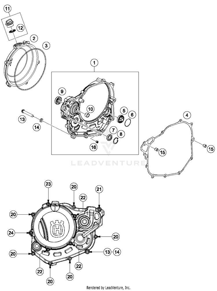 Clutch Cover FC 450 ENGINE - 2016 Schematic