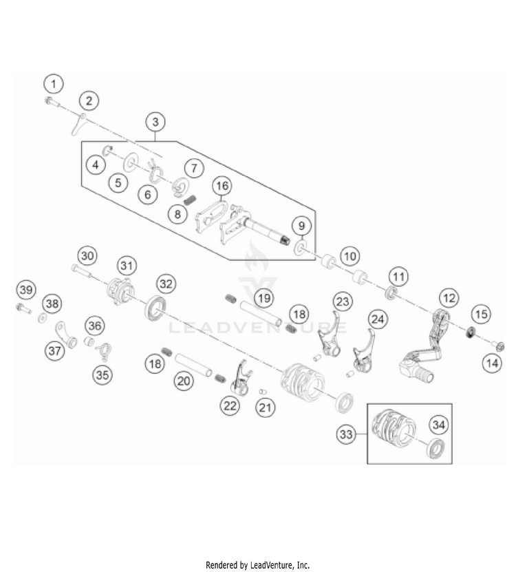 Shifting Mechanism TC 65 Engine - 2023 Schematic