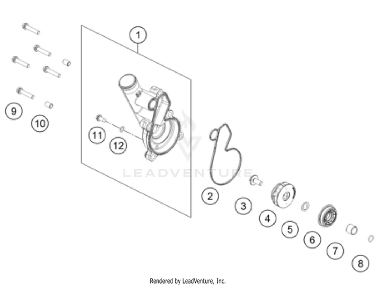 Water Pump 901 Norden ENGINE - 2024 Schematic