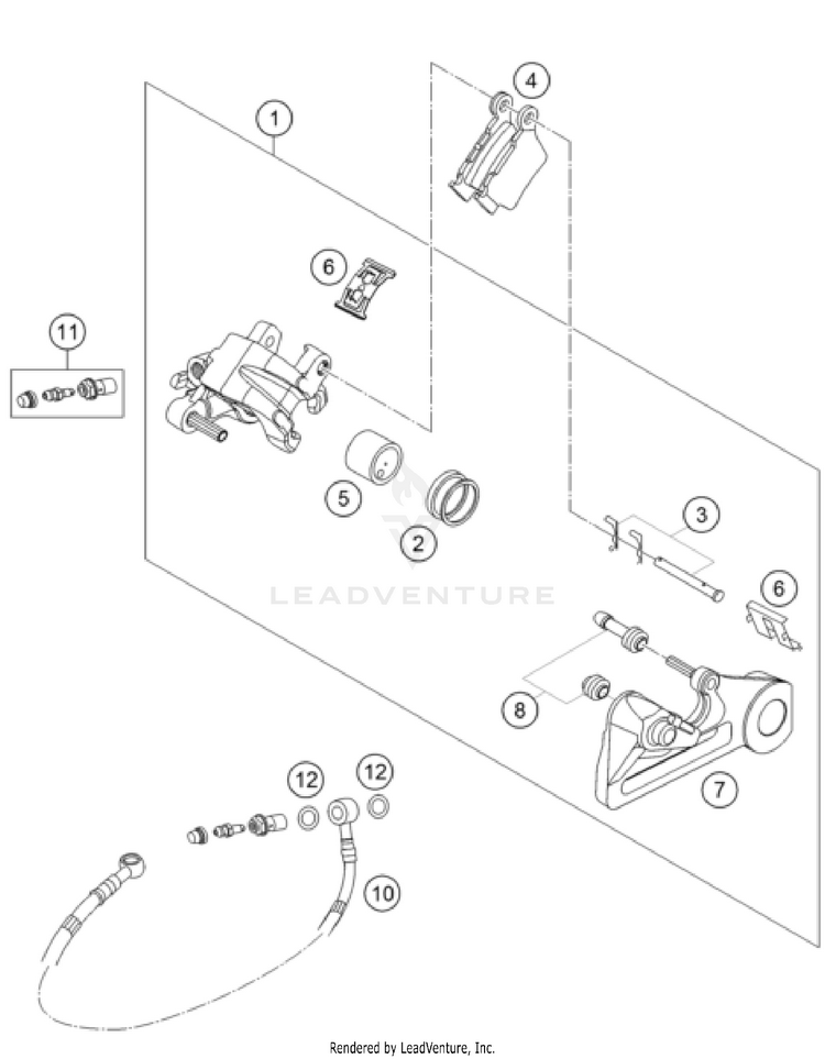 Rear Brake Caliper Schematic