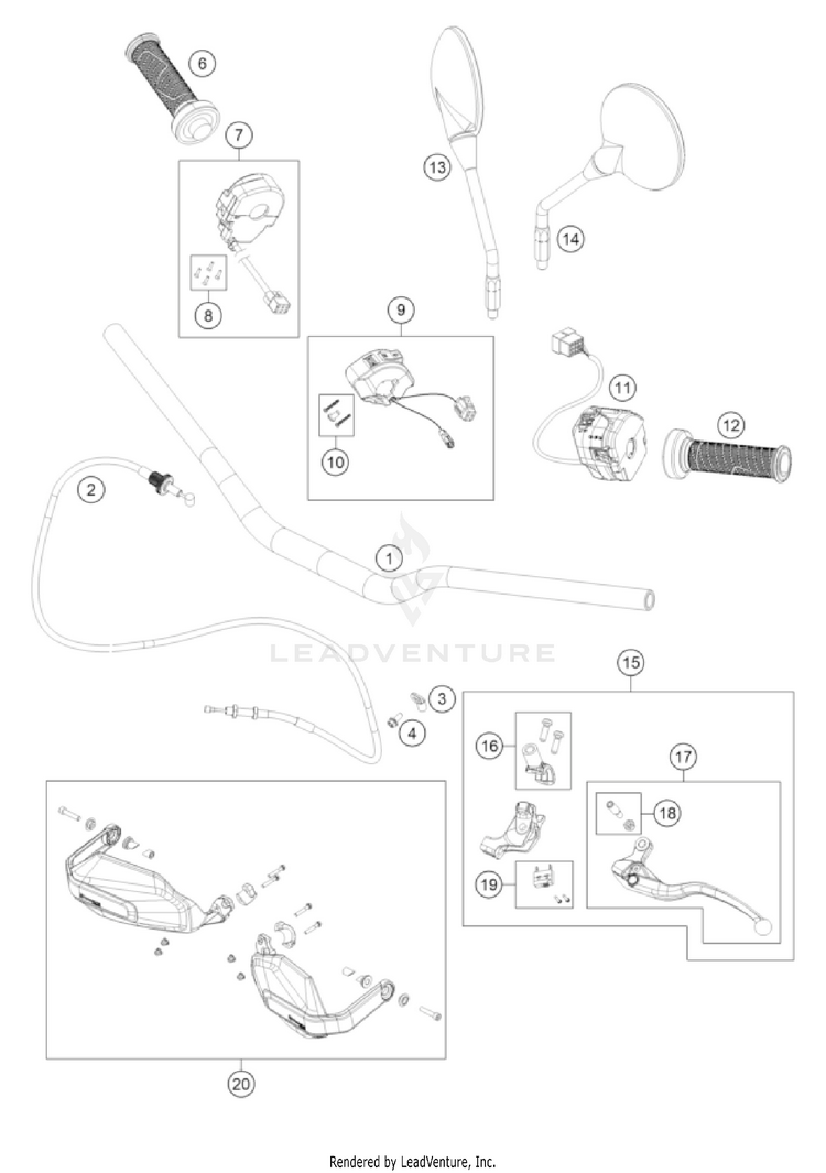 Handlebar, Controls NORDEN 901 US CHASSIS - 2022 Schematic