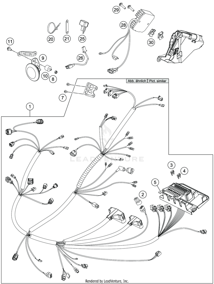 Wiring Harness 701 SUPERMOTO CHASSIS - 2019 Schematic