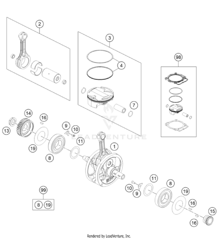 Crankshaft, Piston FS 450 ENGINE - 2024 Schematic
