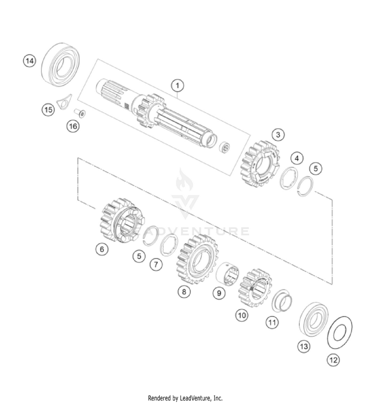 Transmission I - Main Shaft FC 250 Rockstar Ed. Engine - 2022 Schematic