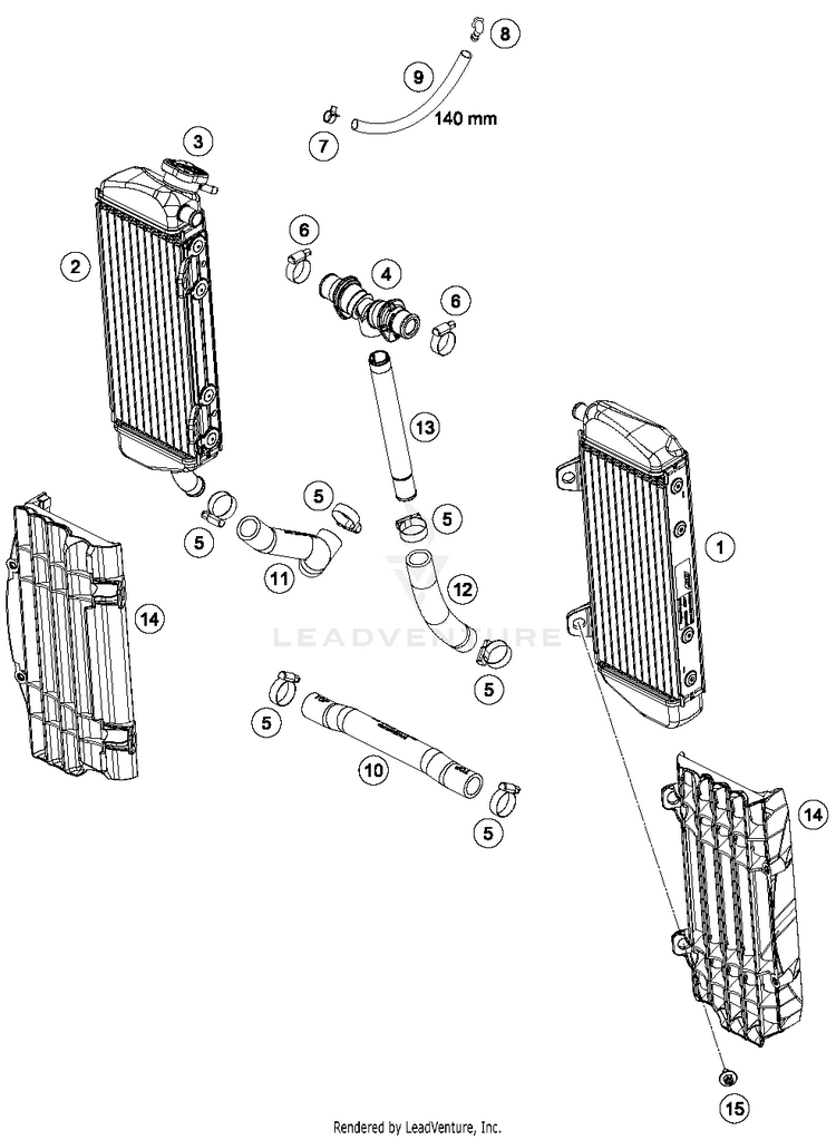 Cooling System TC 125 ENGINE - 2017 Schematic