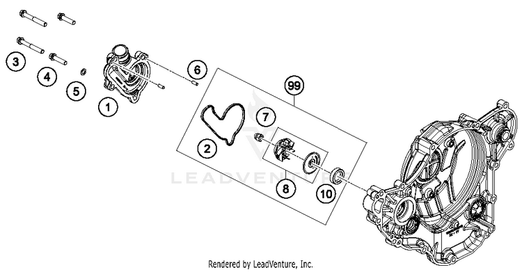 Water Pump FE 250 ENGINE - 2018 Schematic