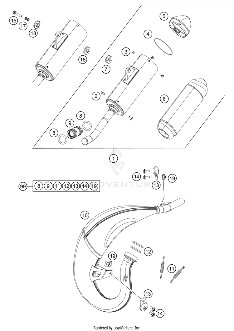 Exhaust System TC 85 CHASSIS - 2021 Schematic