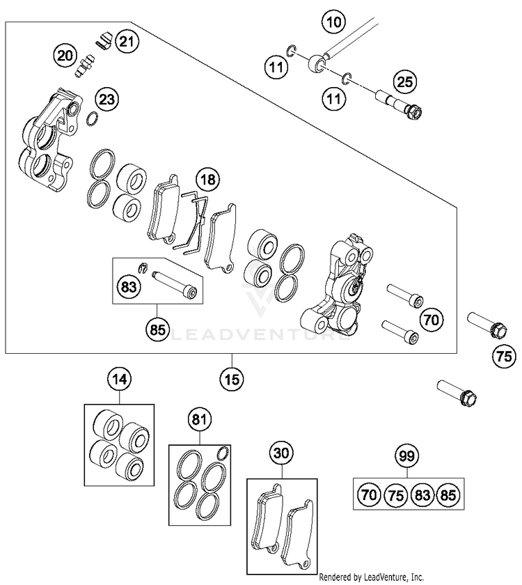 Brake Caliper Front TC 65 CHASSIS - 2018 Schematic