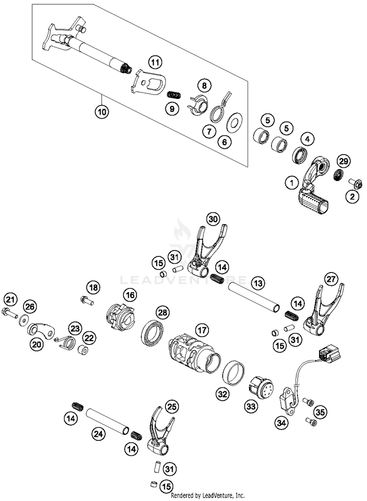 Shifting Mechanism FC 450 ENGINE - 2018 Schematic