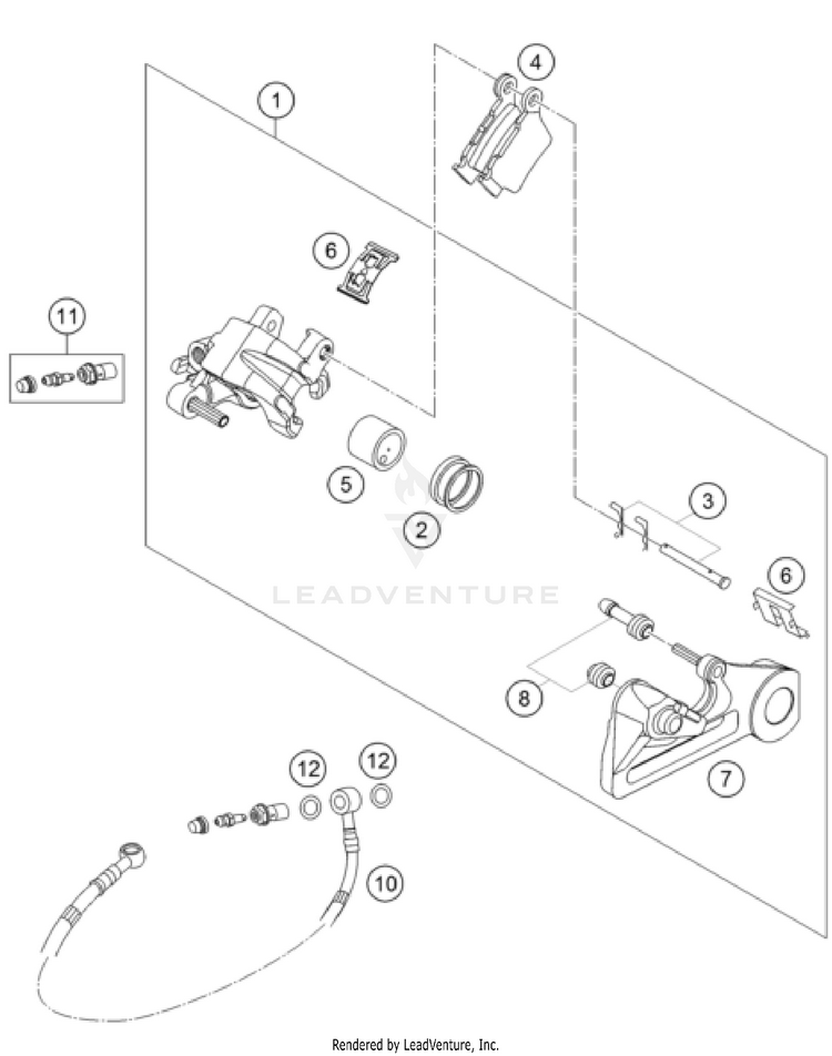 Rear Brake Caliper Schematic