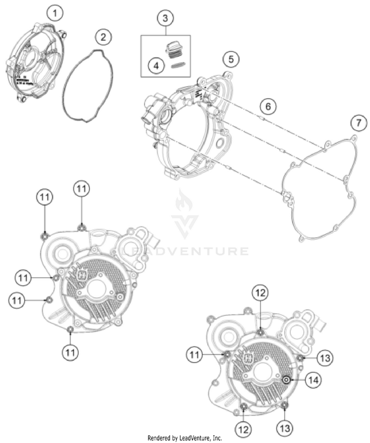 Clutch Cover TC 65 ENGINE - 2026 Schematic