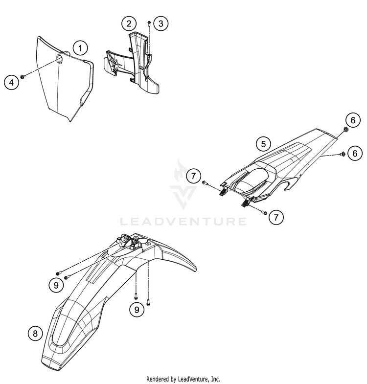 Mask, Fenders FC 450 CHASSIS - 2020 Schematic