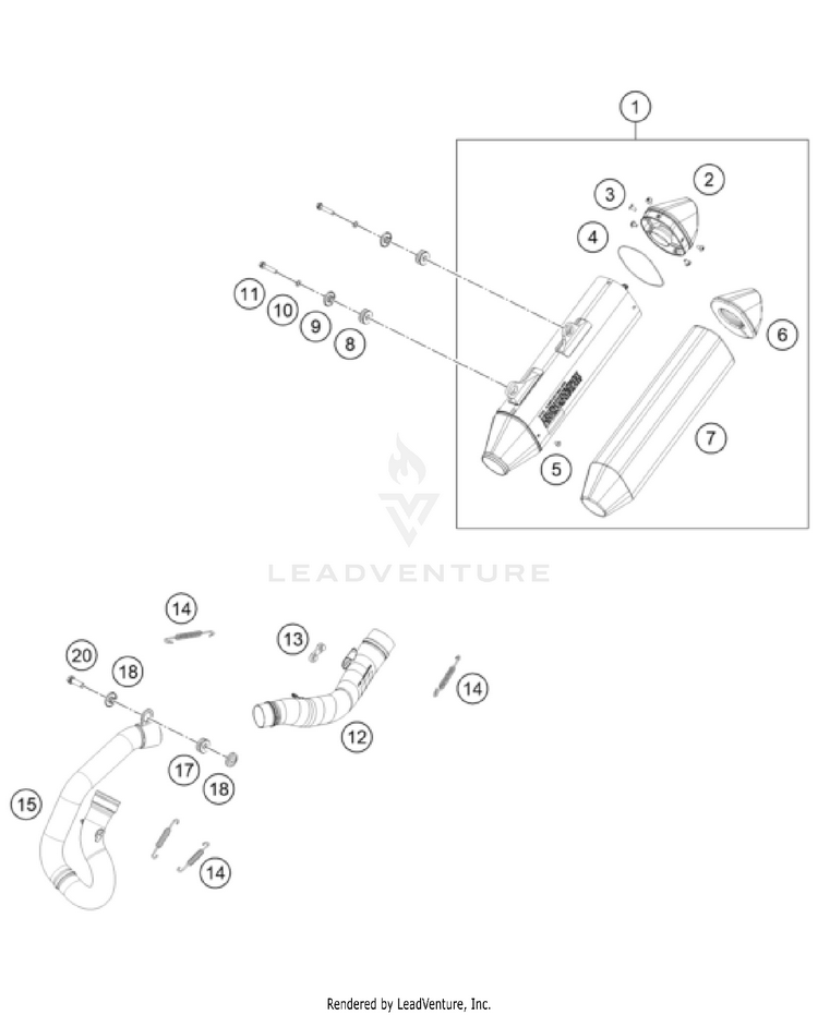 Exhaust System FE 450 CHASSIS - 2025 Schematic