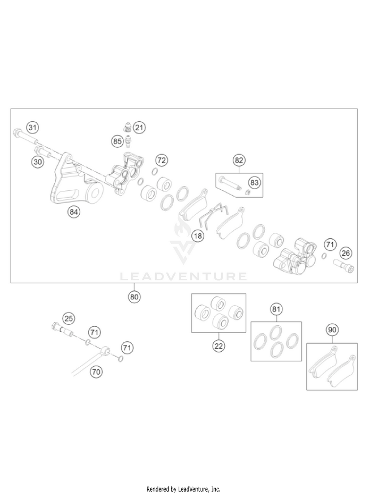 Rear Brake Caliper TC 65 EU CHASSIS - 2022 Schematic