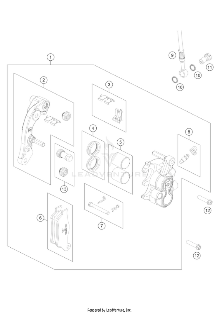 Front Brake Caliper FE 501 US CHASSIS - 2022 Schematic