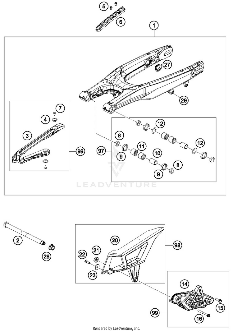 Swing Arm FE 450 CHASSIS - 2019 Schematic