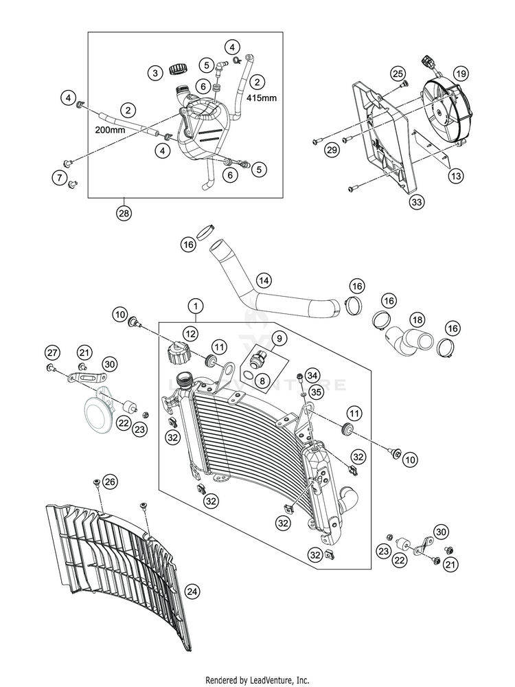 Cooling System 701 SUPERMOTO ENGINE - 2019 Schematic