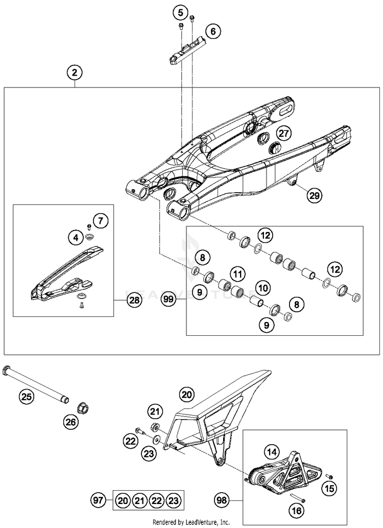 Swing Arm FE 350S CHASSIS - 2015 Schematic