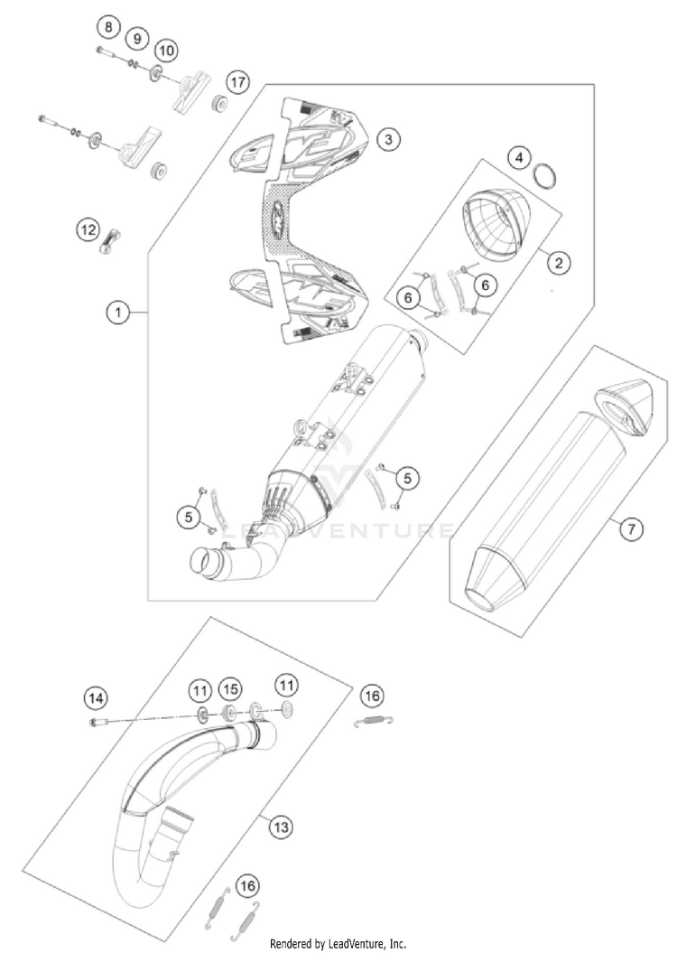 Exhaust System FC 450 ROCKSTAR EDITION CHASSIS - 2024 Schematic